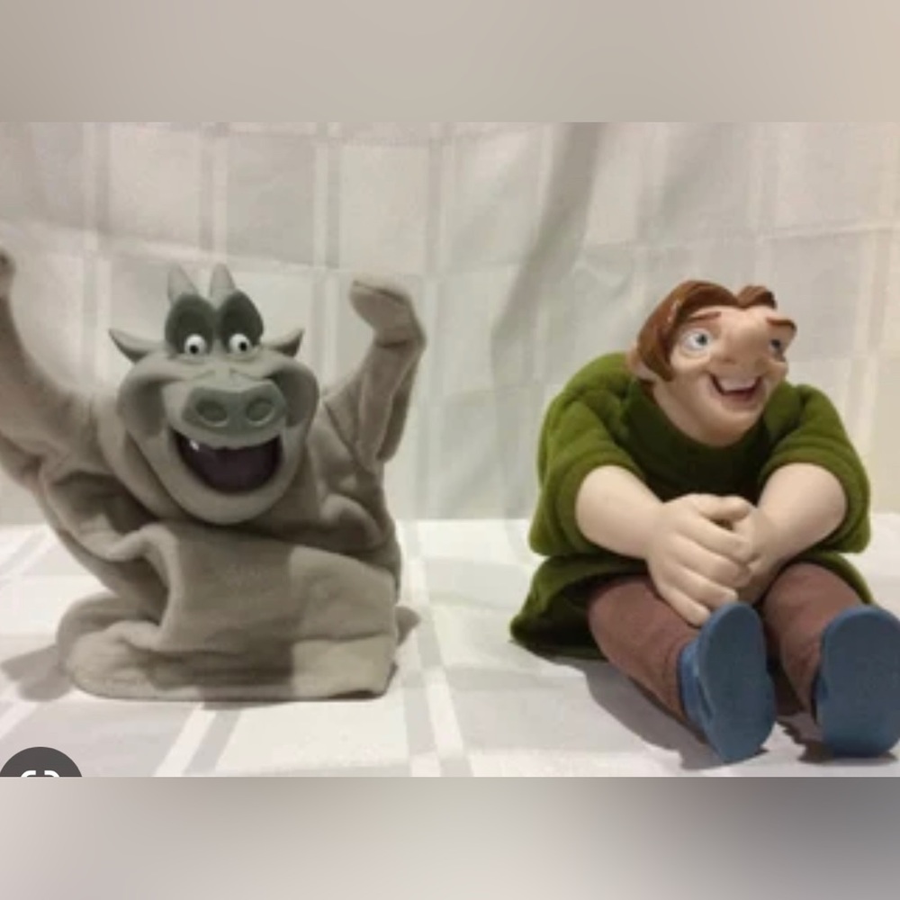 Vintage disney hand puppets hunchback of notre dame 90s quasimodo hugo gargoyle